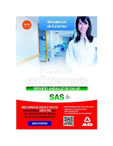 Auxiliar Enfermería del Servicio Andaluz de Salud. Simulacros de examen SAS Edición Colectivos