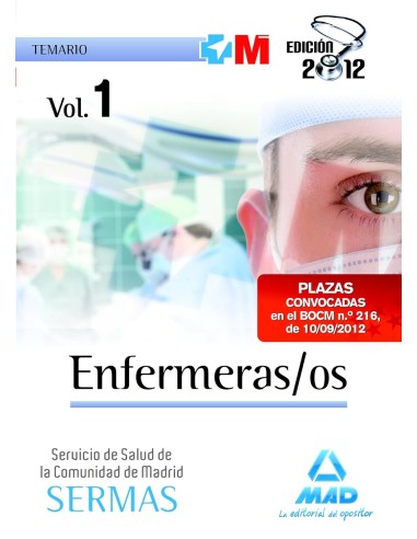 Enfermeras/os, Servicio de Salud de la Comunidad de Madrid. Temario Volumen 1