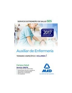Auxiliar de enfermería del Servicio Extremeño de Salud (SES). Temario Específico volumen 1
