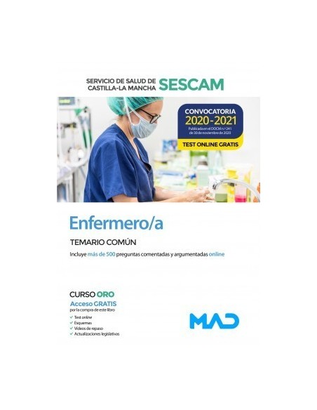 Enfermero/a del Servicio de Salud de Castilla-La Mancha (SESCAM). Temario común y test